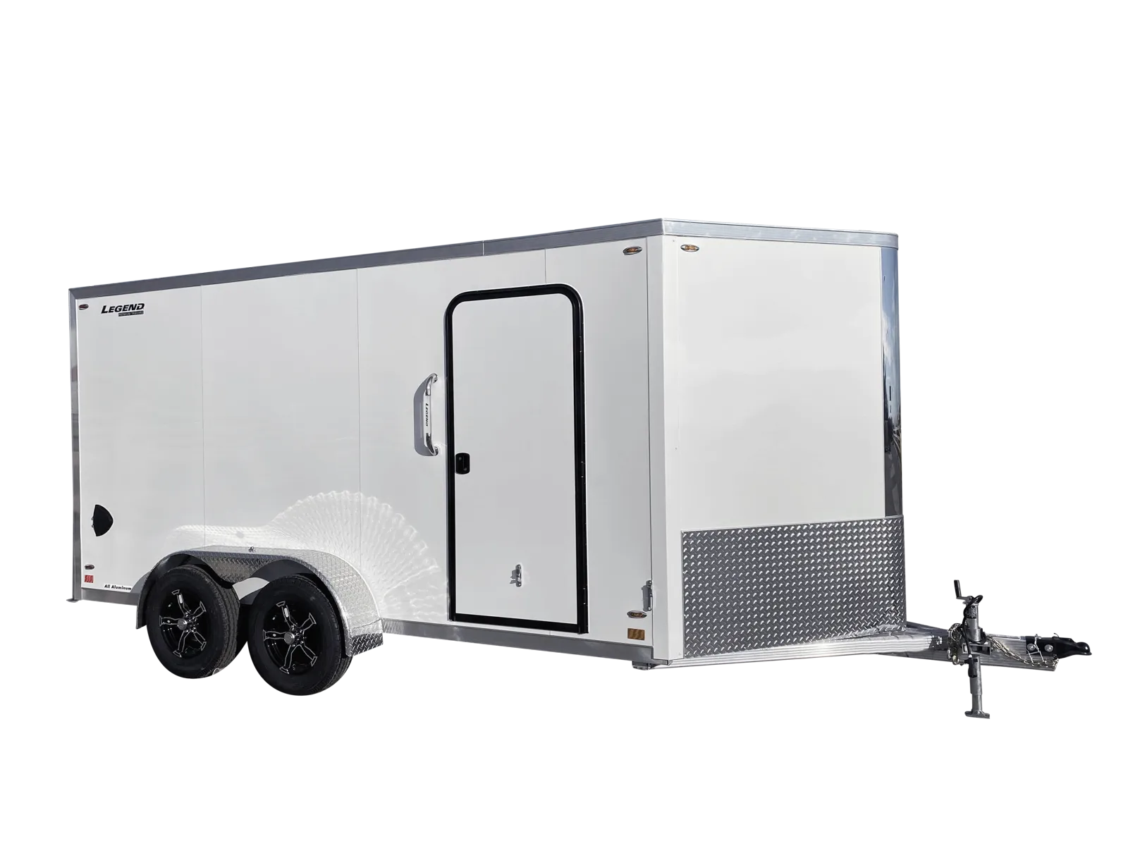 White enclosed cargo trailer rental option