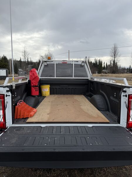 Northwest Truck Rentals pickup bed configured with worksite equipment